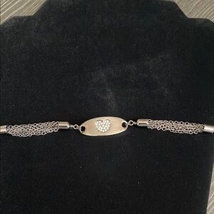 3/$25 🍀Lia Sophia EUC Hematite Heart Chain Bracelet